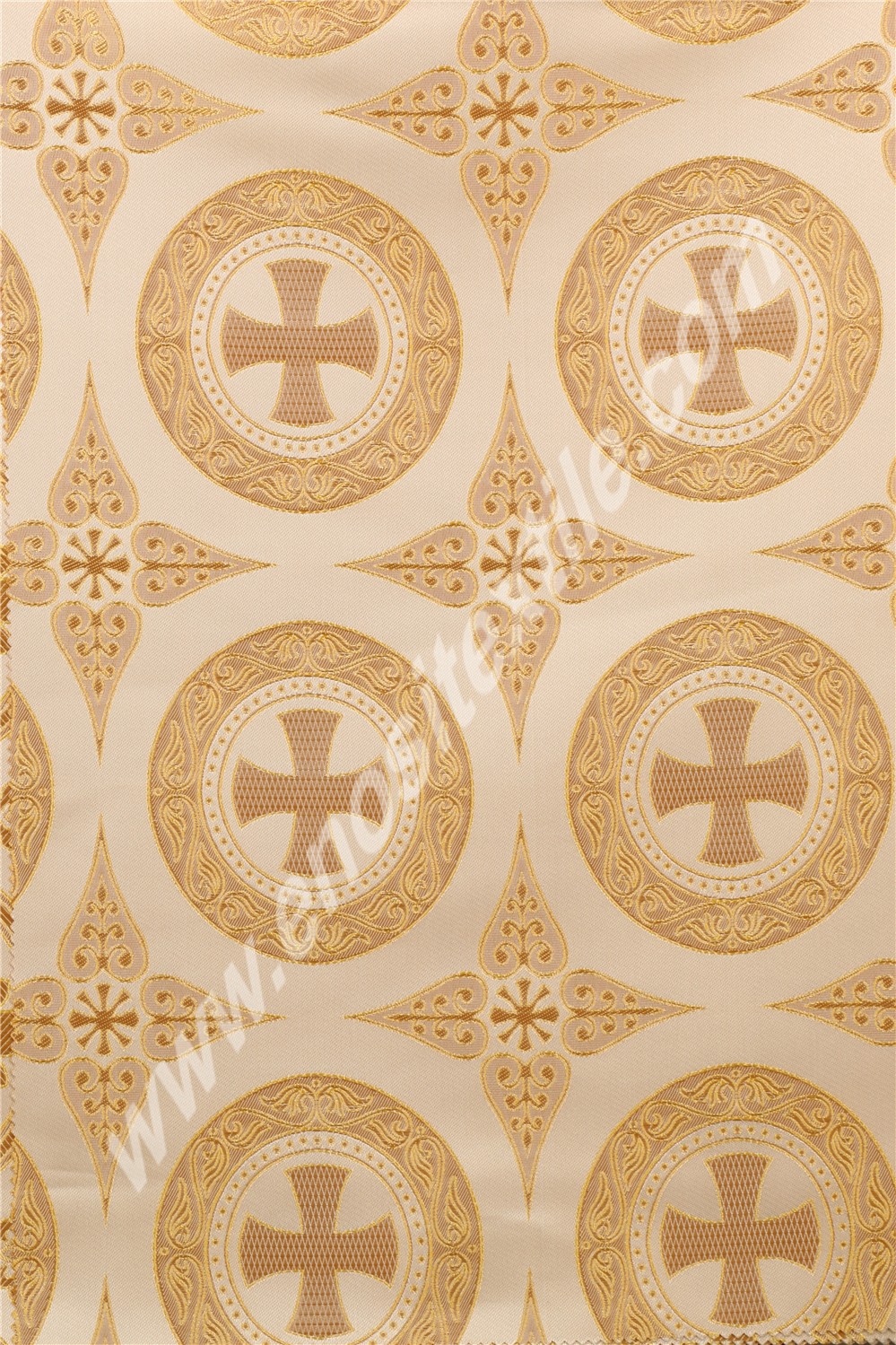 KL-025 Gold-White Brocade Fabrics